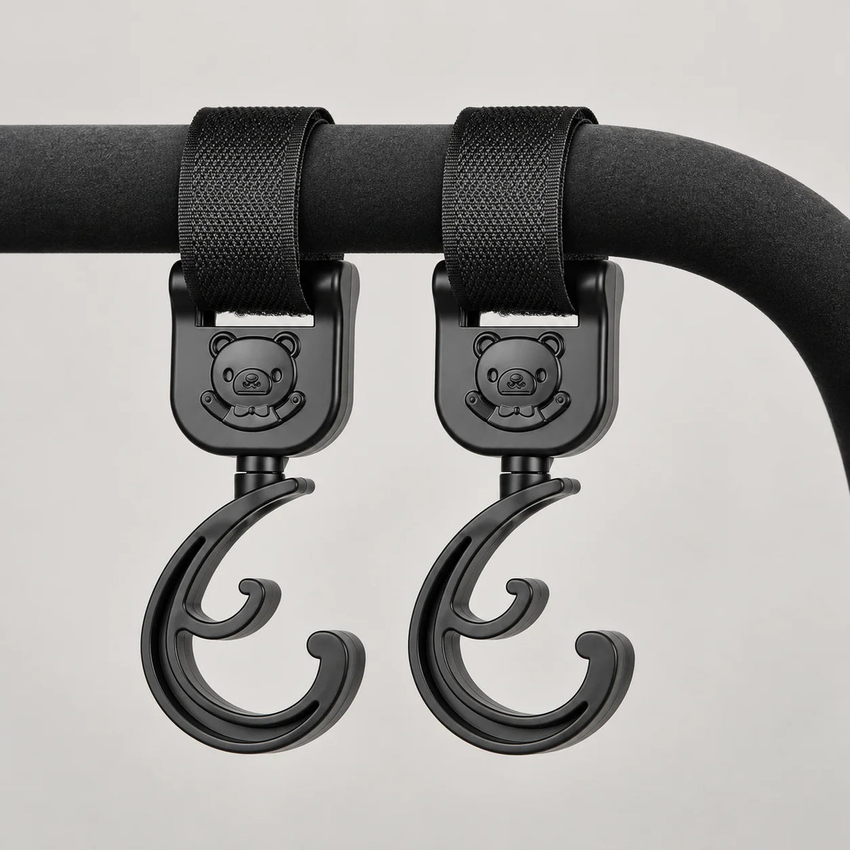 #Cartoon black | StrollHooks on a stroller handle