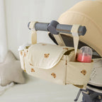 #Beige bear | StrollEase on a stroller handle